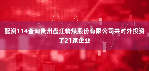 配资114查询贵州盘江精煤股份有限公司共对外投资了21家企业